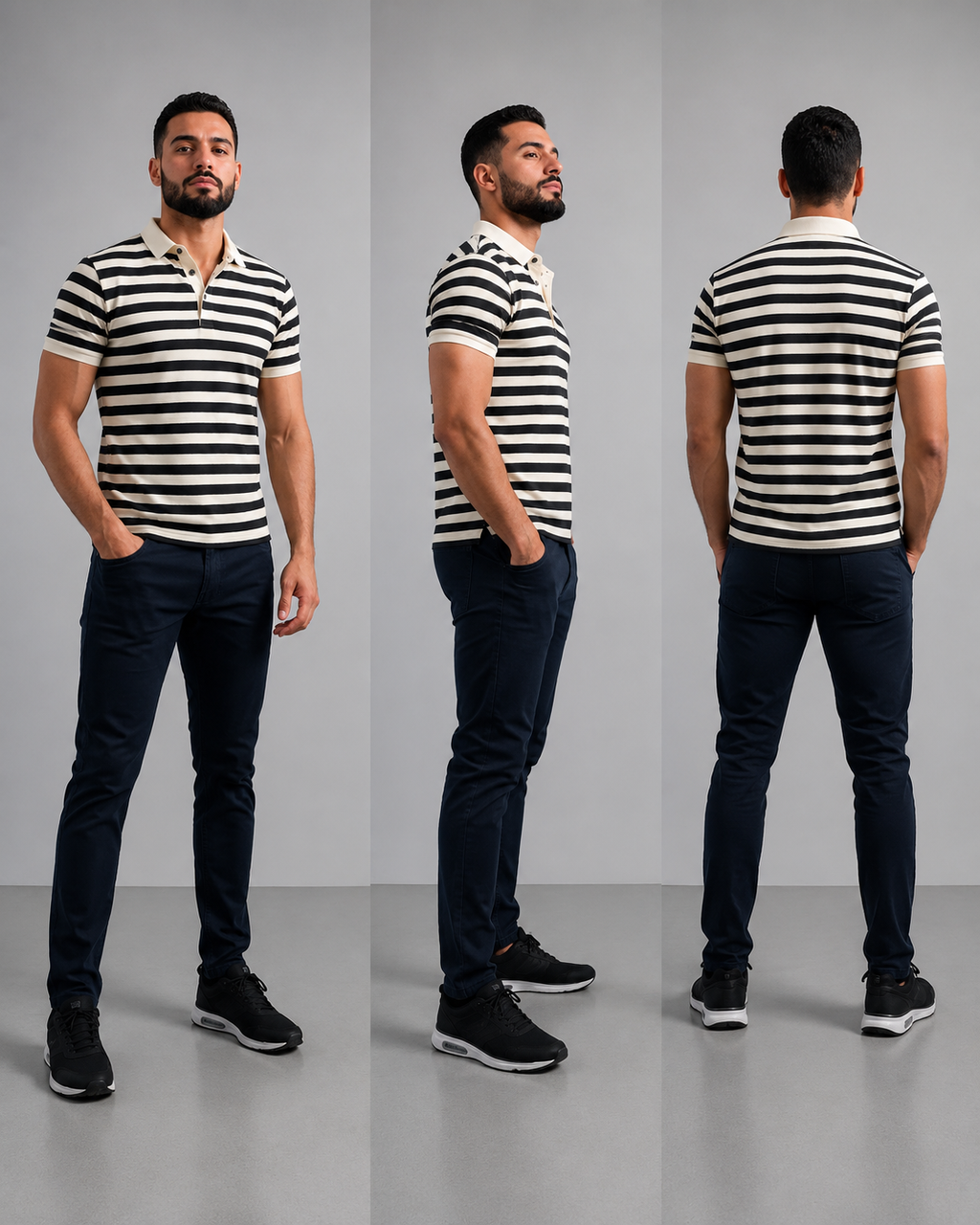 Polo rayé homme