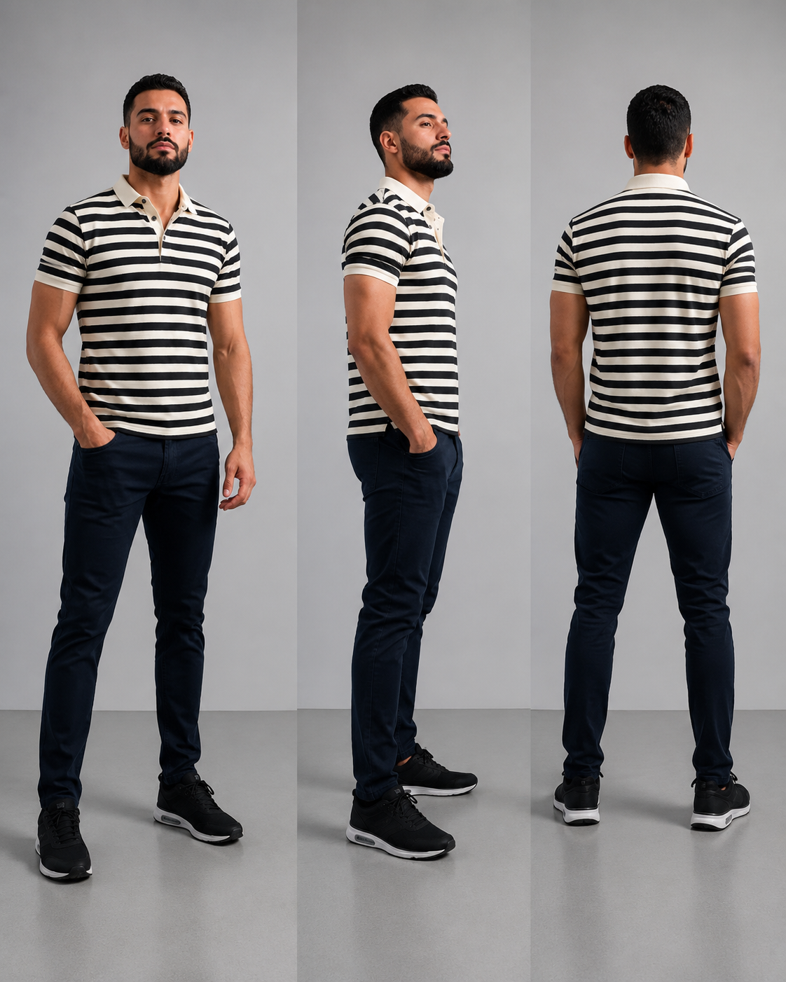 Man's Striped Polo