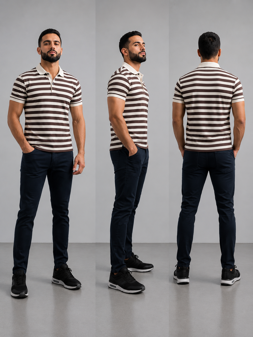 Polo rayé homme