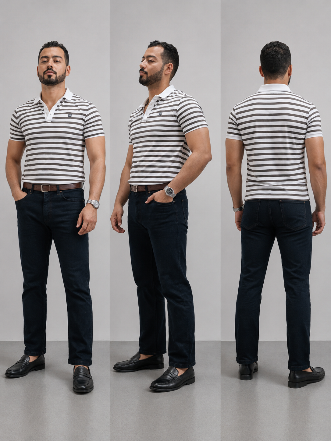 Man's Striped Polo