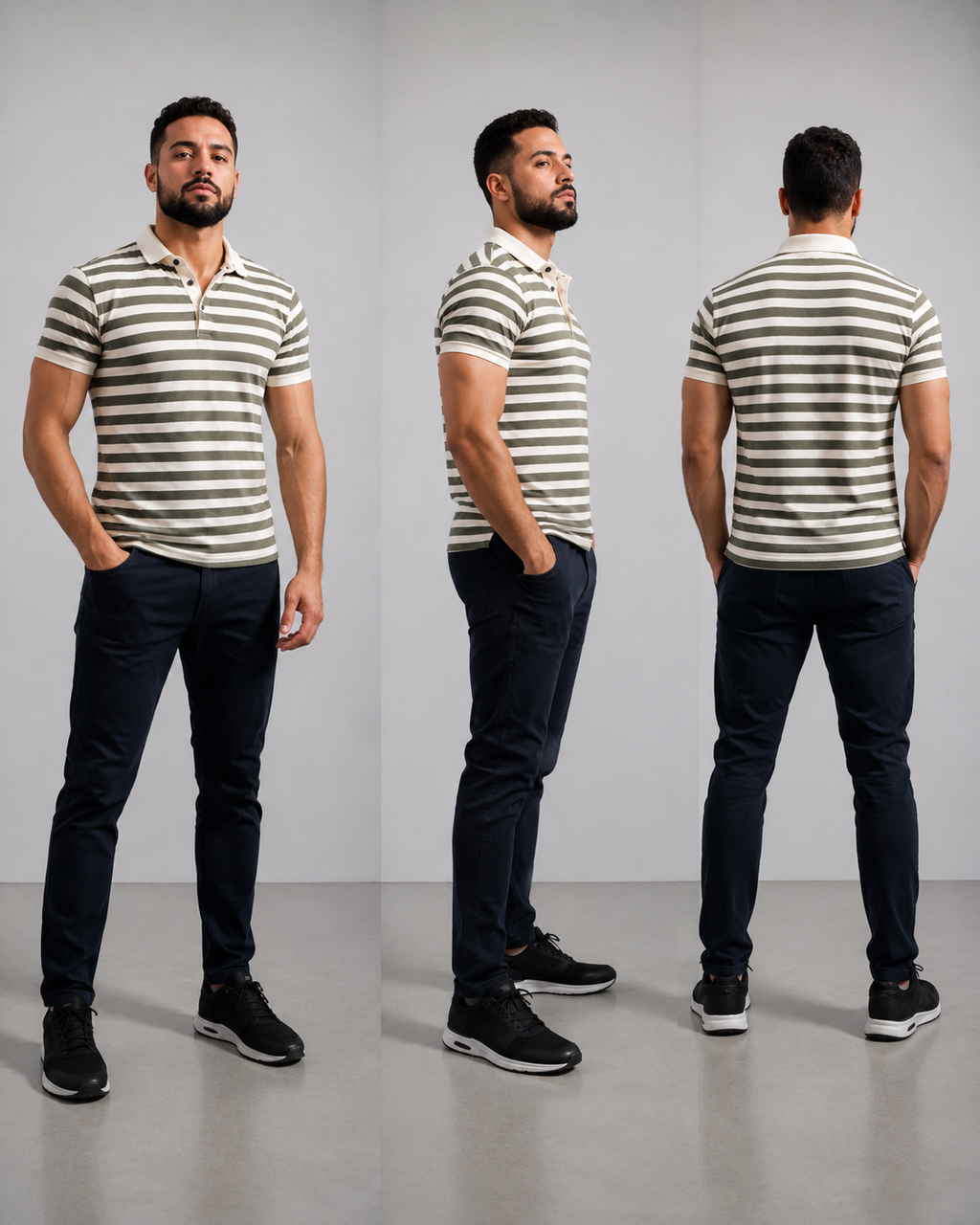 Polo rayé homme